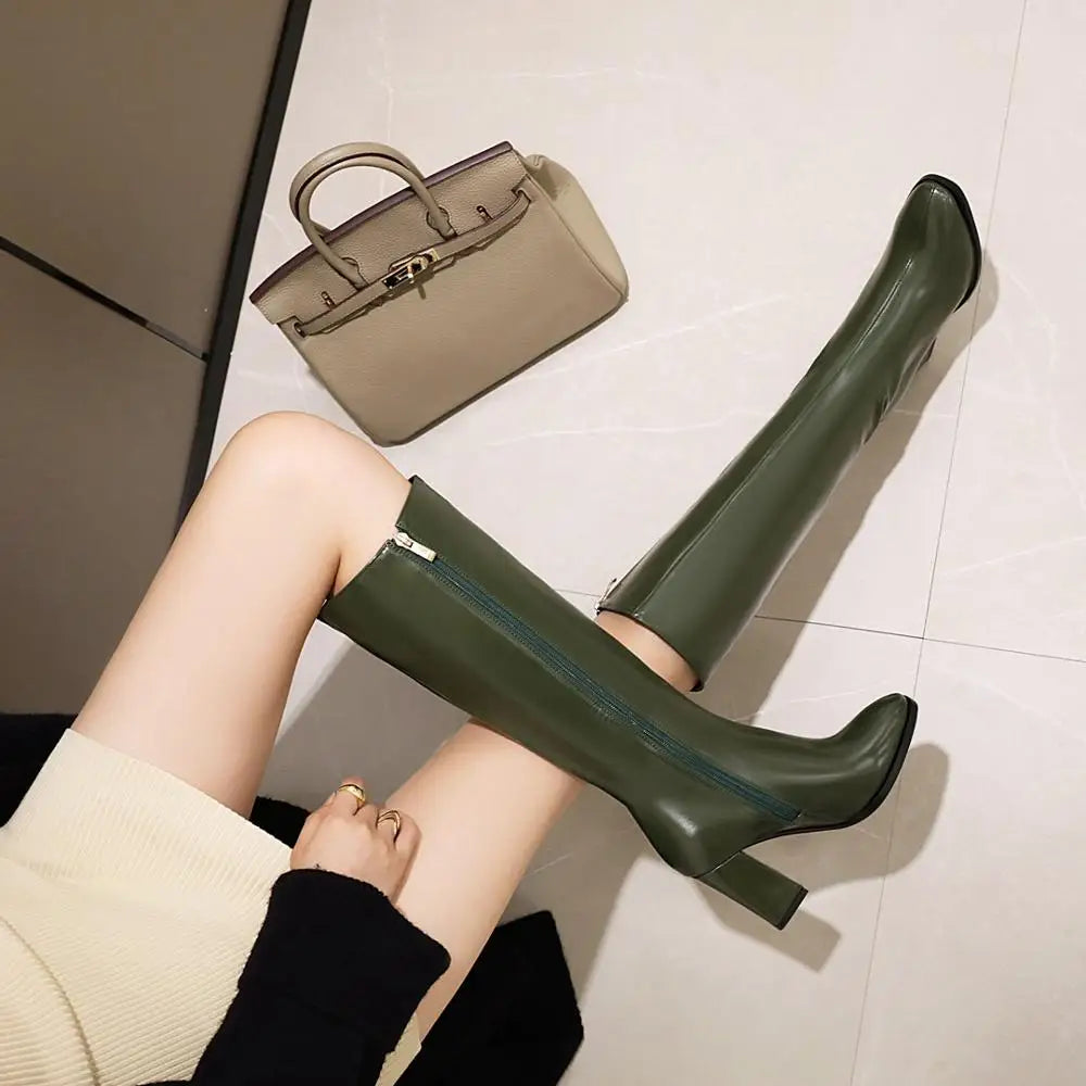 Elegant Stylish Chic Fashionable Modern Comfortable Pointed Toe Knee High Boots