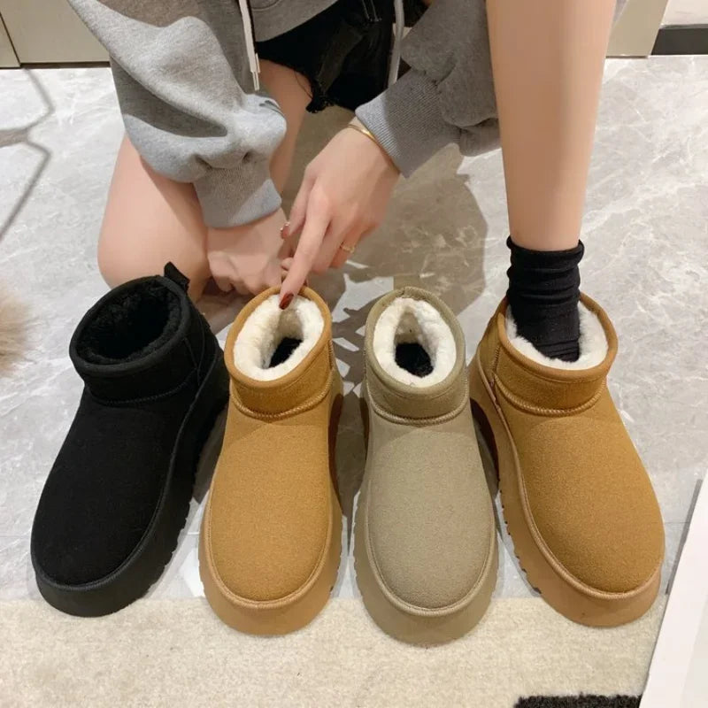 2023 New Classic Thickened Fluff Women's Snow Boots Comfortable Warm Ankle Boots Women Winter Ladies Shoes Chunky Botas Mujer