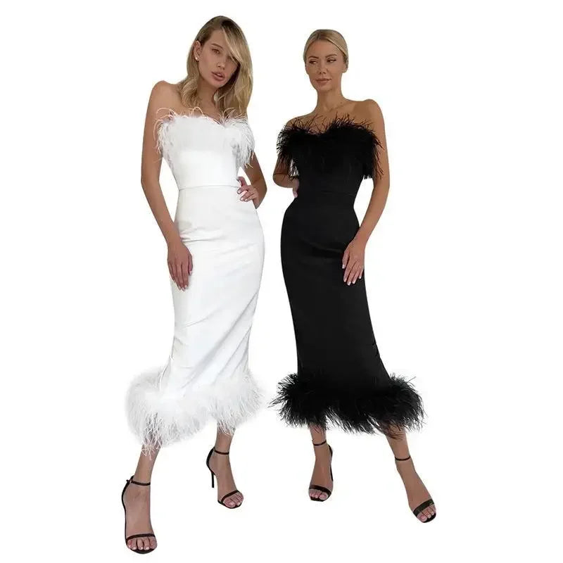 Pencil Off Shoulder Elegant Sexy Birthday Club Midi Dresses