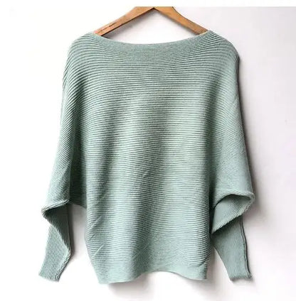 High Stretch Knitwear Wide Pullover Batwing Loose Sweater