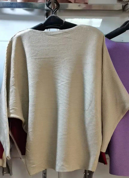 High Stretch Knitwear Wide Pullover Batwing Loose Sweater