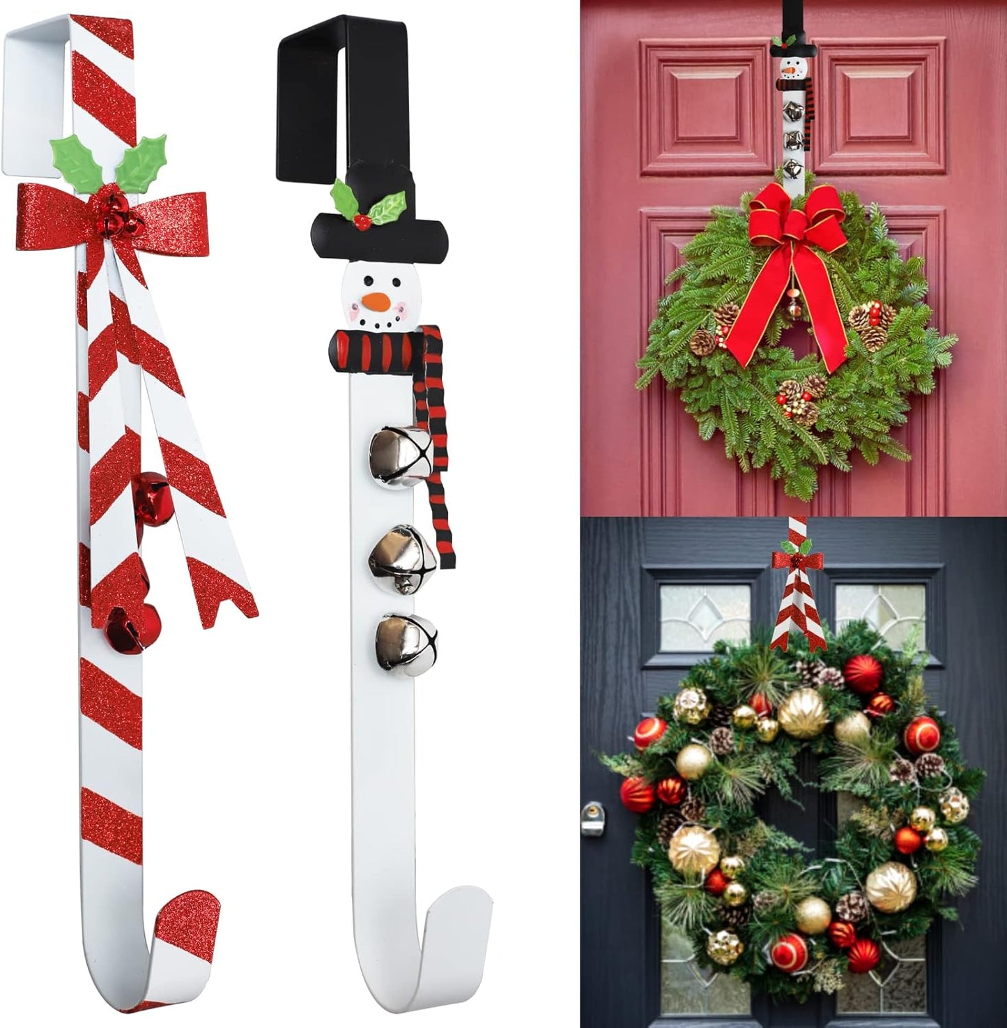 Metal Wreath Hanger Set for Front Door Christmas Decoration