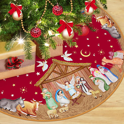 Nativity Christmas Tree Skirt - 48 Inches