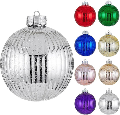 Oversized Shatterproof Plastic Christmas Ball Ornaments - Set of 2 in Champagne Color