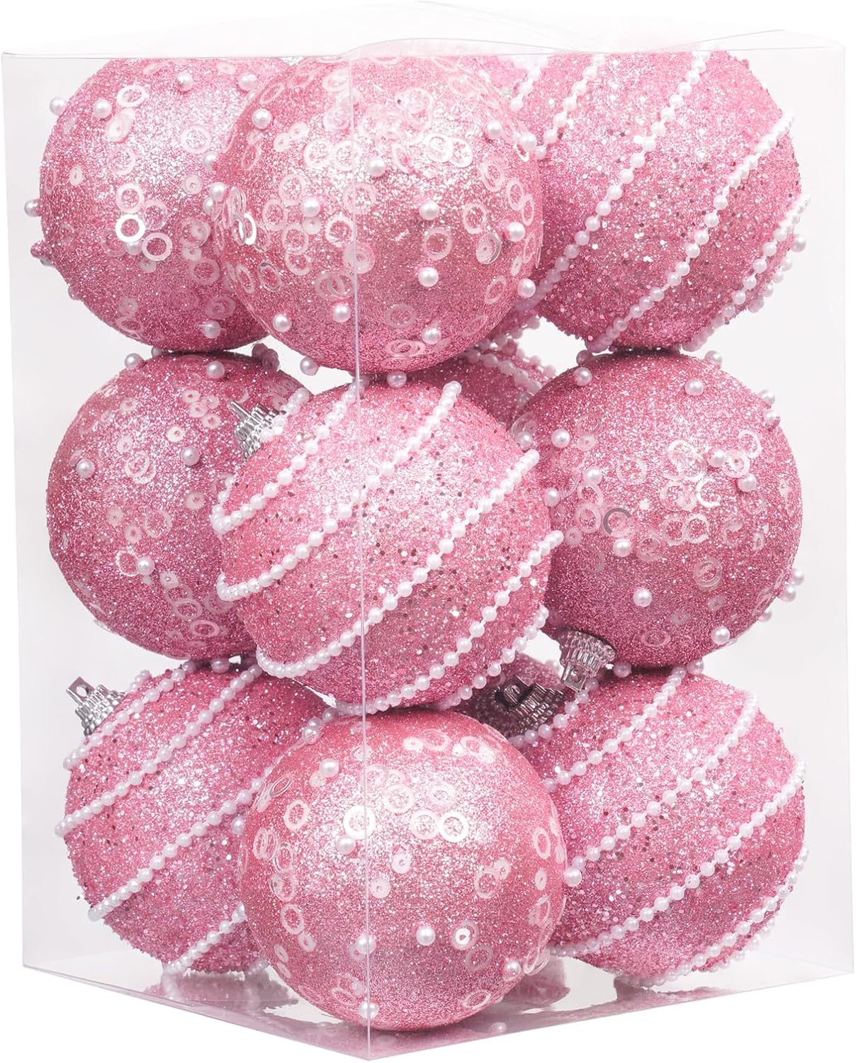 Champagne Christmas Ball Ornaments Set - 12pcs