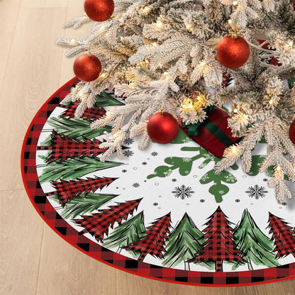 Buffalo Plaid Trees Pencil Tree Skirt - 48"