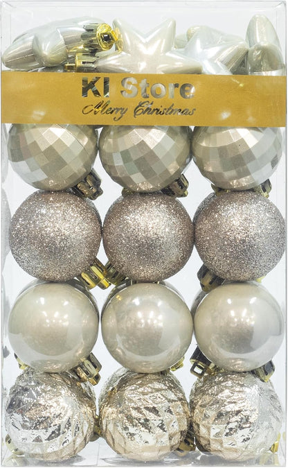 White Christmas Ball Ornaments - Set of 20, 3.15-Inch - Hooks Included for Xmas Trees and Holiday Decor