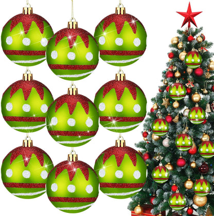 Black and White Christmas Ball Ornaments - Fresh Style, Set of 12