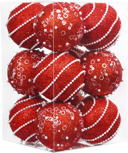 Champagne Christmas Ball Ornaments Set - 12pcs