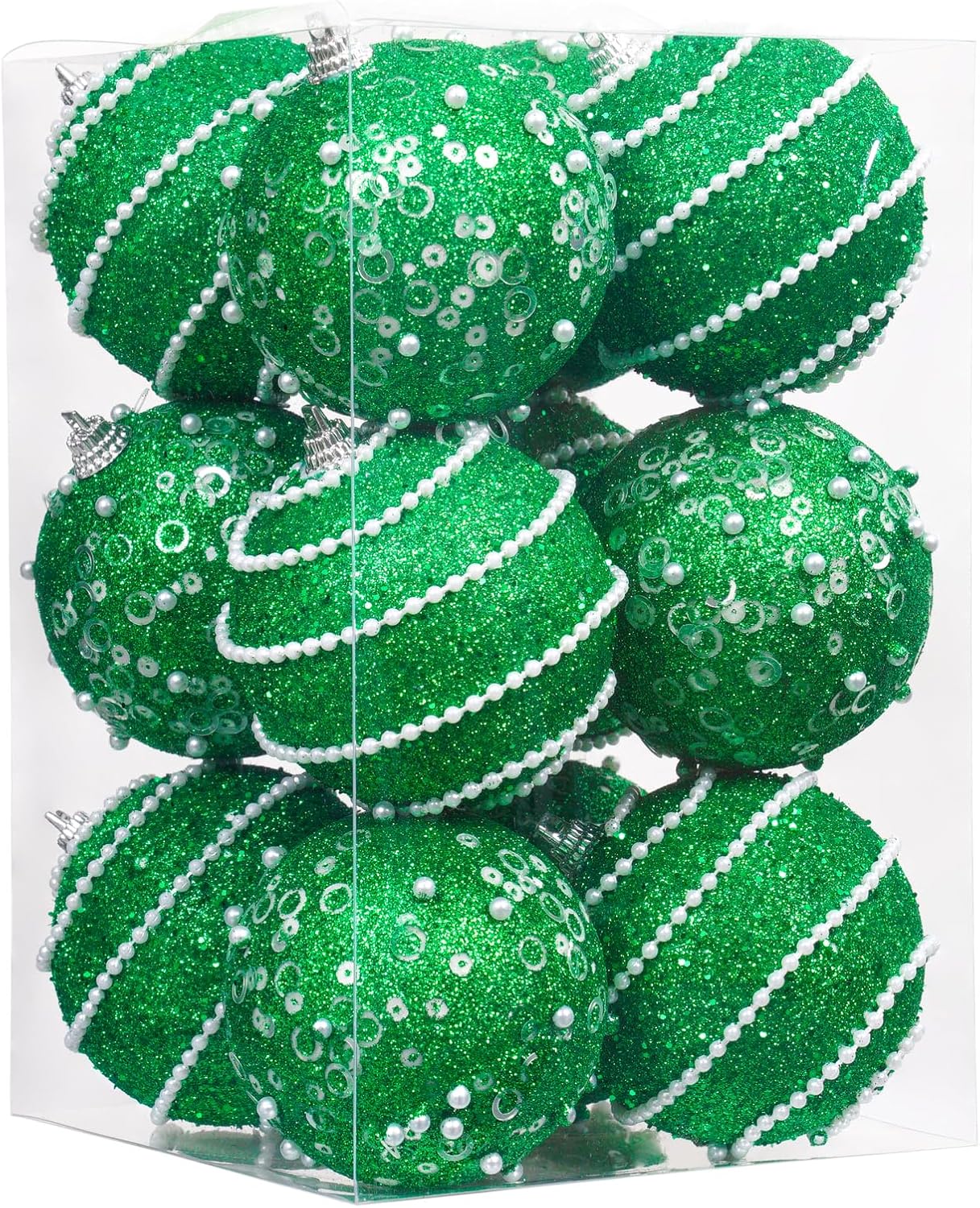 Champagne Christmas Ball Ornaments Set - 12pcs