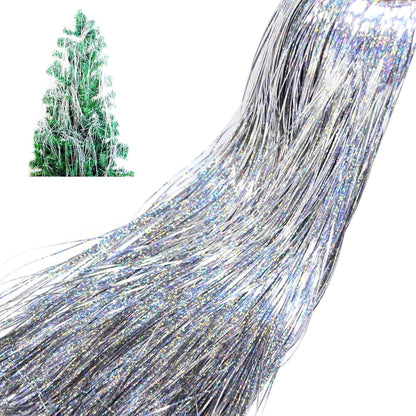 Iridescent Tinsel Icicles - Silver (2000 Strands)