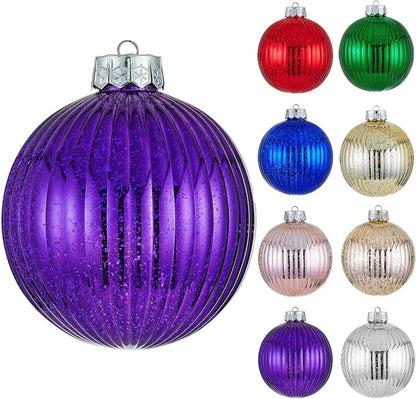 Oversized Shatterproof Plastic Christmas Ball Ornaments - Set of 2 in Champagne Color