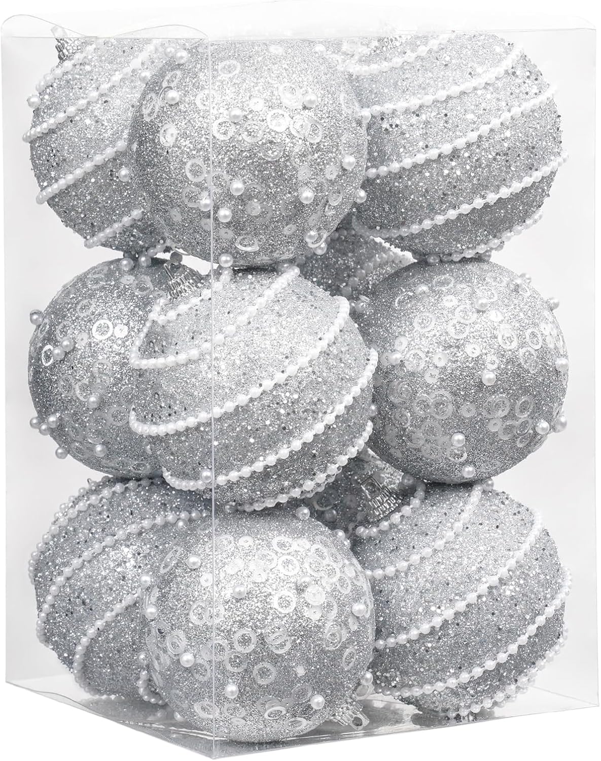 Champagne Christmas Ball Ornaments Set - 12pcs