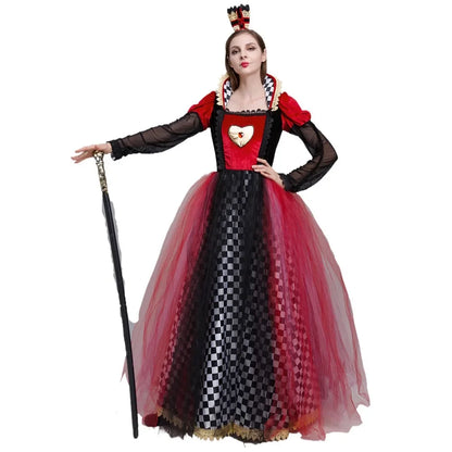 Queen of Hearts Alice in Wonderland Red Queen Halloween Performance Costume