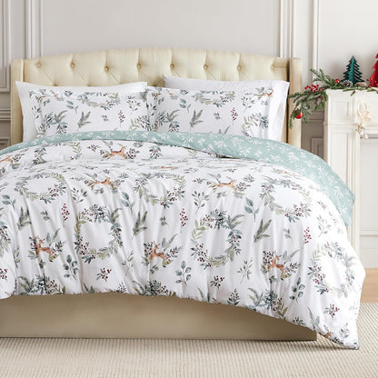 Farmhouse Christmas Print Duvet Cover/Comforter Set - Queen Size