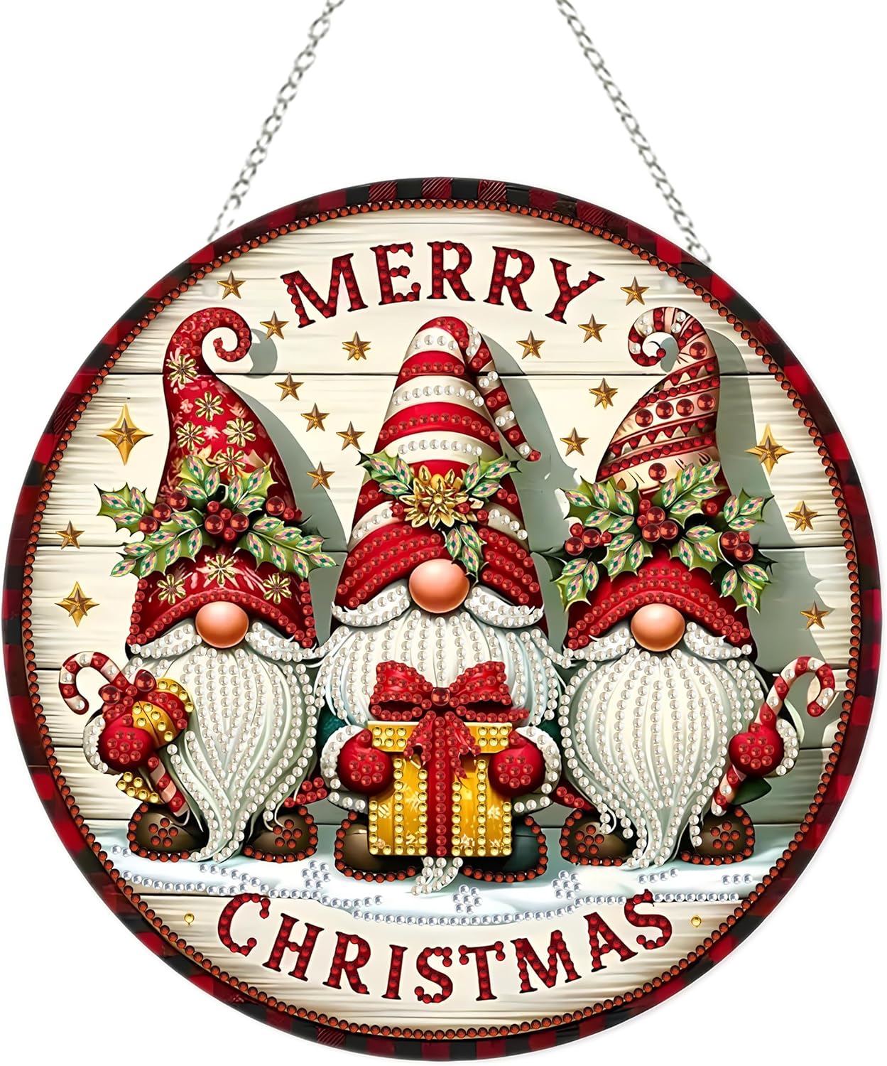 Special Shaped Rhinestone Diamond Art Hanging Kit - DIY Acrylic Painting Window Pendants Home Garden Wall Hanging Ornament - Father Christmas-1