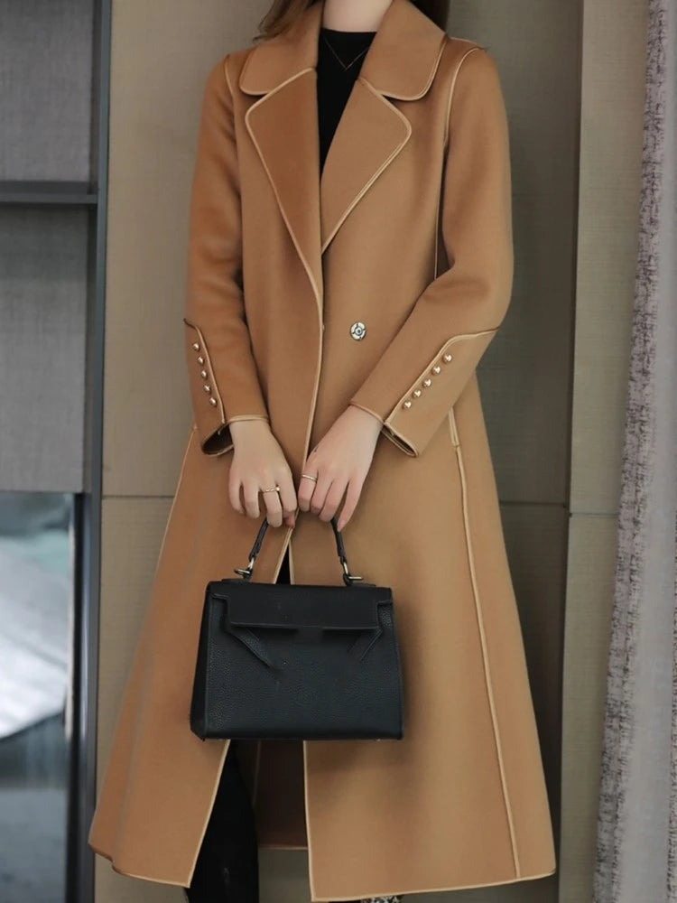 Fashion Wool Winter Solid Single Elegant Casual New Coat