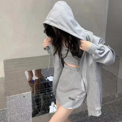 Autumn Casual Fashion Reduction Fitness Running Sweatshirt Mini Skirt