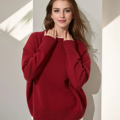 Autumn Winter Pullovers Oversize Solid Warm Long Sleeve Sweater