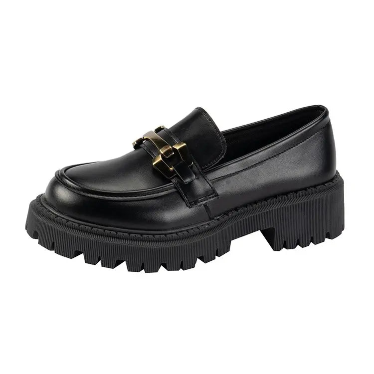 Patent Leather Slip On Platform British Tassel Casual Work Spring Flats Loafers