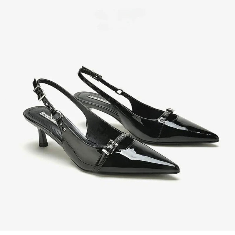 Stiletto Pointed Buckle Elegant Simple Stylish New High Low Heel Pumps