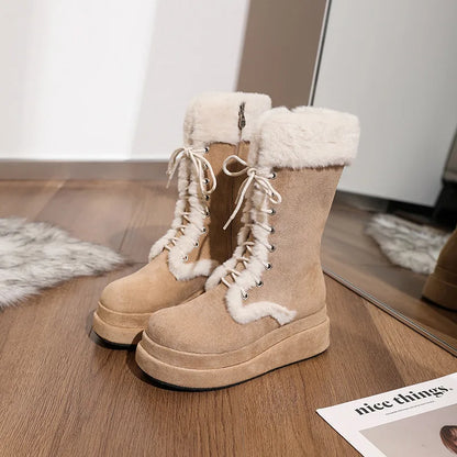 Thick Sole Wool Warm Mid-tube Platform Non-slip Casual Snow Boot