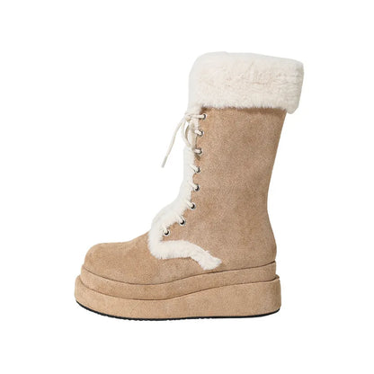 Thick Sole Wool Warm Mid-tube Platform Non-slip Casual Snow Boot