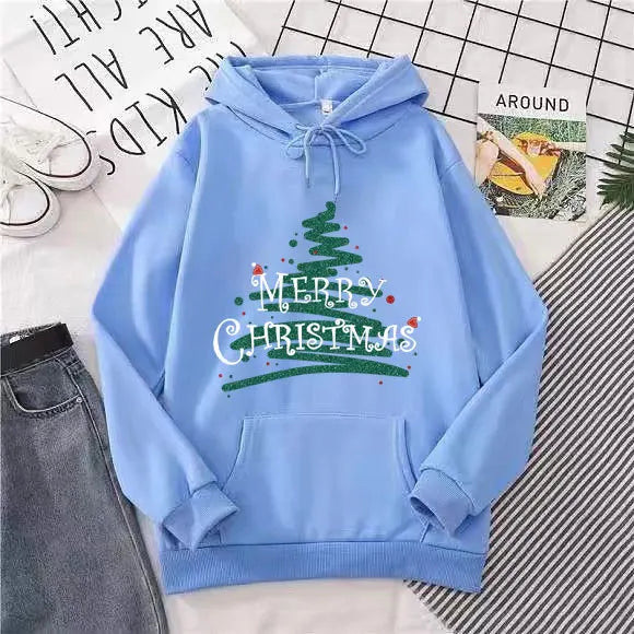 Christmas Hoodie for Women - Sporty Printed Casual Long Sleeve