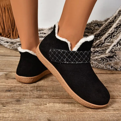 Comfortable and Warm Plush Women Shoes 2024 Casual Retro Women's Short Boots Anti-slip and Wear-resistant Fashionable Snow Boots