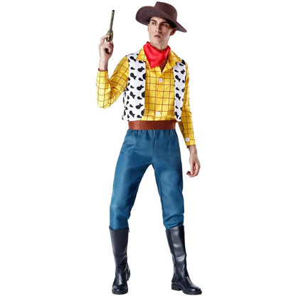 Cosplay Woody Cowboy Unisex Sheriff Halloween Carnival Dress Up Costume