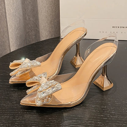 Elegant PVC Transparent Chic Stylish High Quality Low Heel Pumps