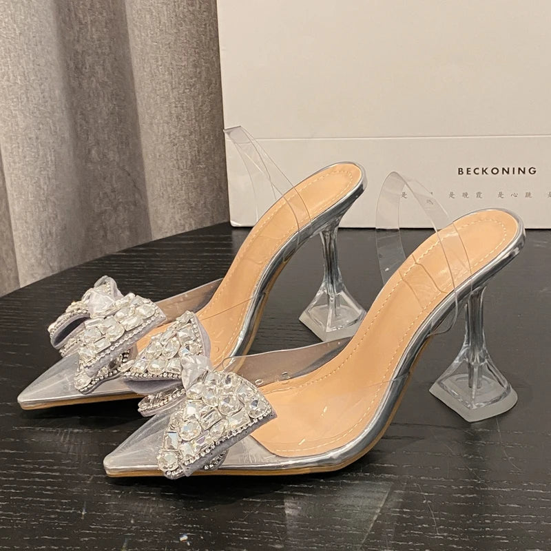 Elegant PVC Transparent Chic Stylish High Quality Low Heel Pumps