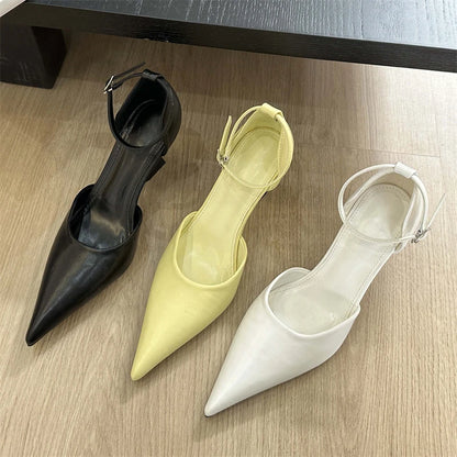 Spring Candy Fashion Pointed Toe Women Slingback Wedges Highs Party Prom Mules Shoes Low Heel Pumps