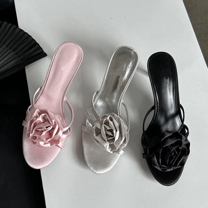 Summer Fashion Narrow Band Party Stripper Women Slippers Ladies Mules Slides Shoes Low Heel Pumps