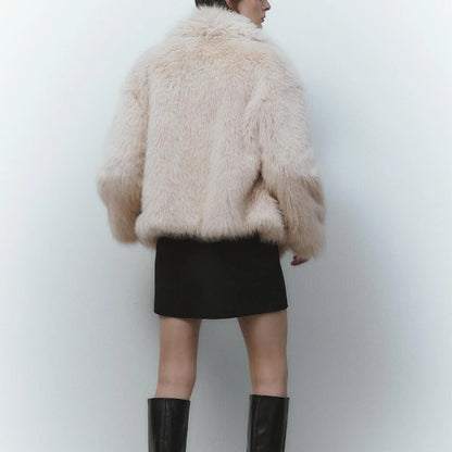 Fake Fox Fur Chic Ins Short Luxury Big Collar Cool Girls Fur Coat