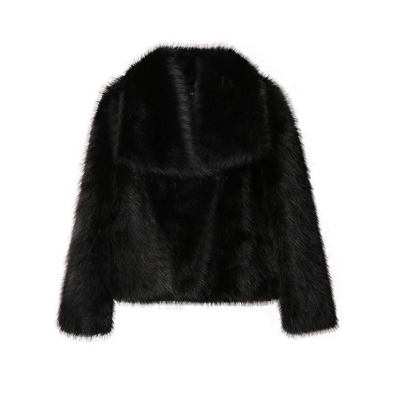 Fake Fox Fur Chic Ins Short Luxury Big Collar Cool Girls Fur Coat