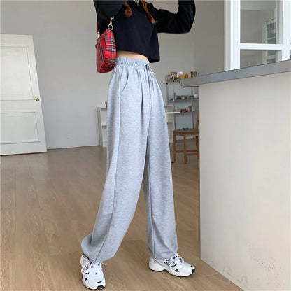 Women's Loose Thin Gray Sporting Sweatpants