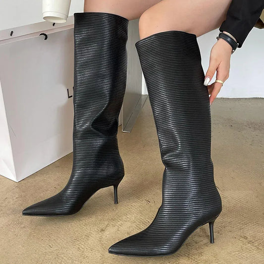 Elegant Fashionable Chic Stylish Trendy Comfortable Pointed Toe Knee High Boots