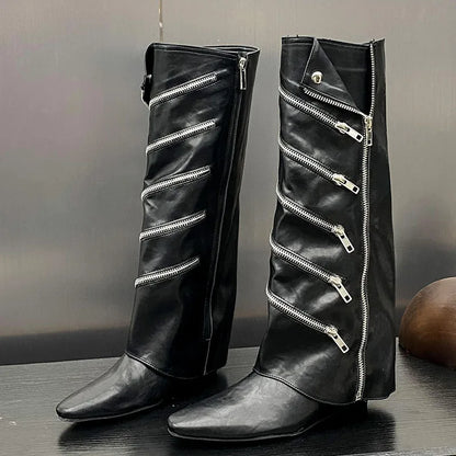 Elegant Trendy Stylish Comfortable Ankle Zipper Knee High Boots