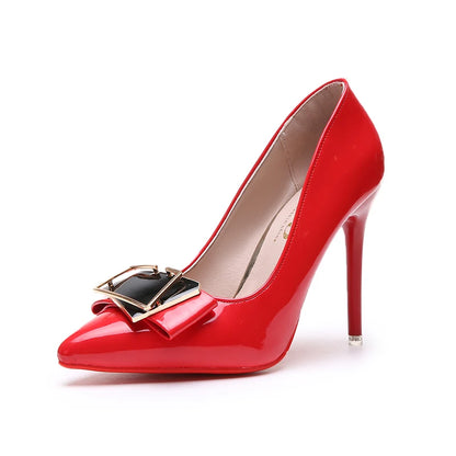 Fashion Sexy New Pointed Toe Shallow Red Bottom Office High Heel