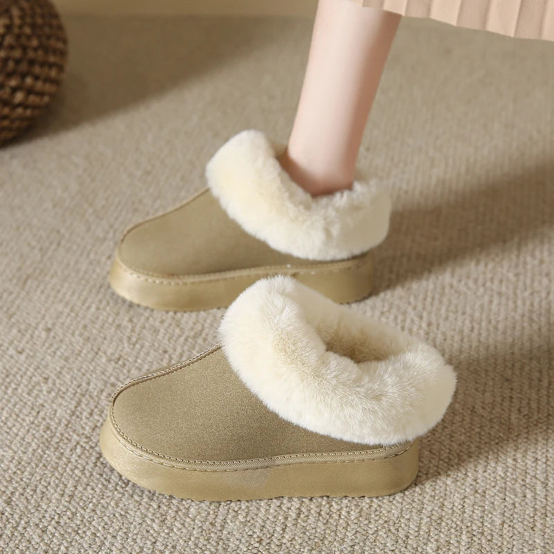 Faux Fur Winter Boots for Women 2024 Non Slip Women's Snow Boots Plush Warm Fashion Short Boot Comfortable Warm Platform Shoes