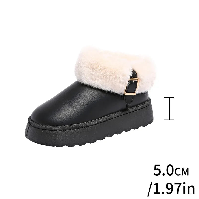 Furry Furry Women Shoes 2024 Newest Design Women's Boots Winter Plush Warm Snow Boots Non-slip Thick Bottom Ladies Cotton Boot