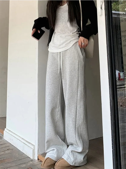 Gray Oversize Sweatpants Women Korean Harajuku Cotton Jogging Pant