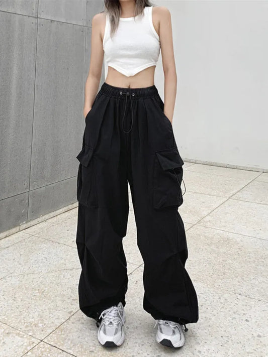 Harajuku Parachute Streetwear Baggy Cargo Women Y2K Edgy Jogging Pant