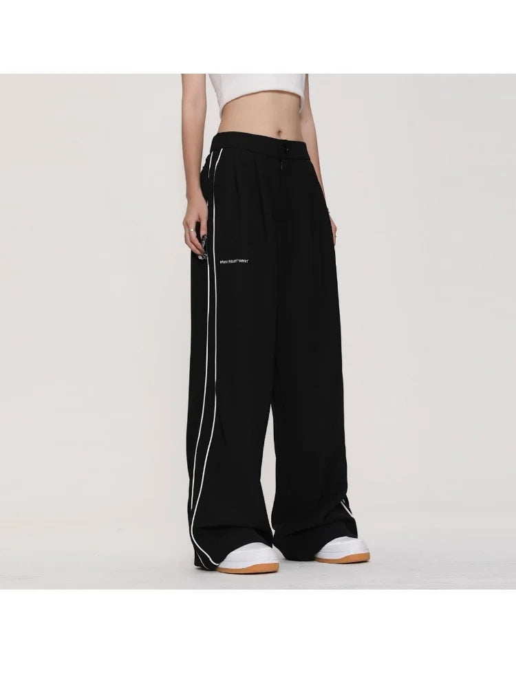 Hippie Baggy Striped Black Wide Leg Fluid Jogging Gothic Pant