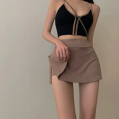 High Waist Sexy Skinny Bag Hip Short Slit Slim Fit Vintage Skirt