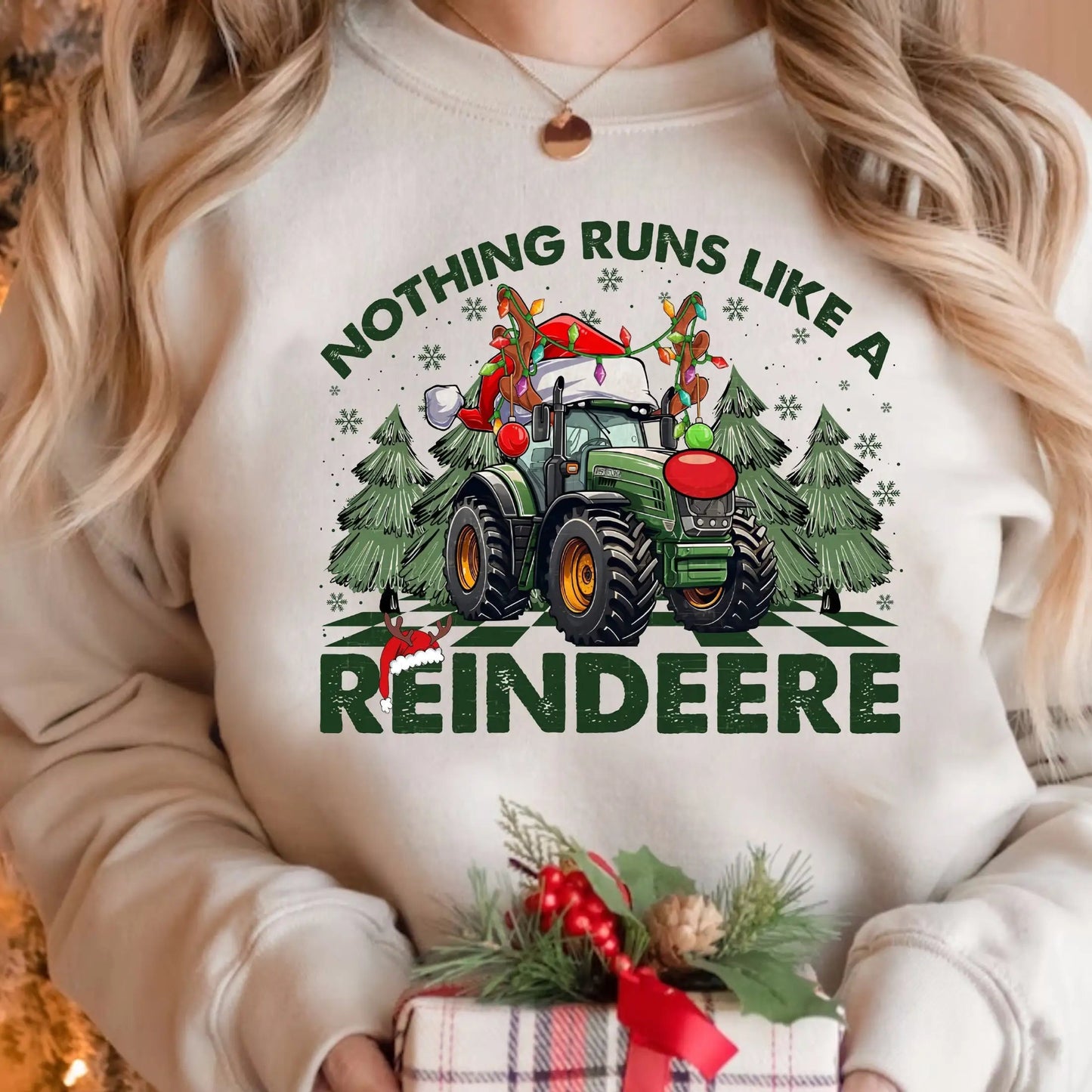 Reindeer Farm Fallow Girl Christmas Hoodie - Limited Time Sale