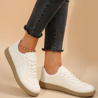 Leather Shoes Design Sneakers Women Men Fashion Platform Lace-up Shoes Comfortable Casual Vulcanized Shoes Zapatillas Mujer