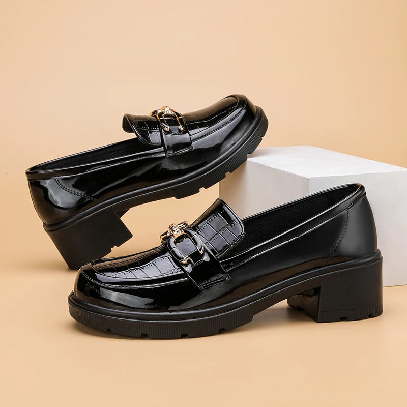 Plus Size British Style Platform Light Casual Designer Office Flats Loafers