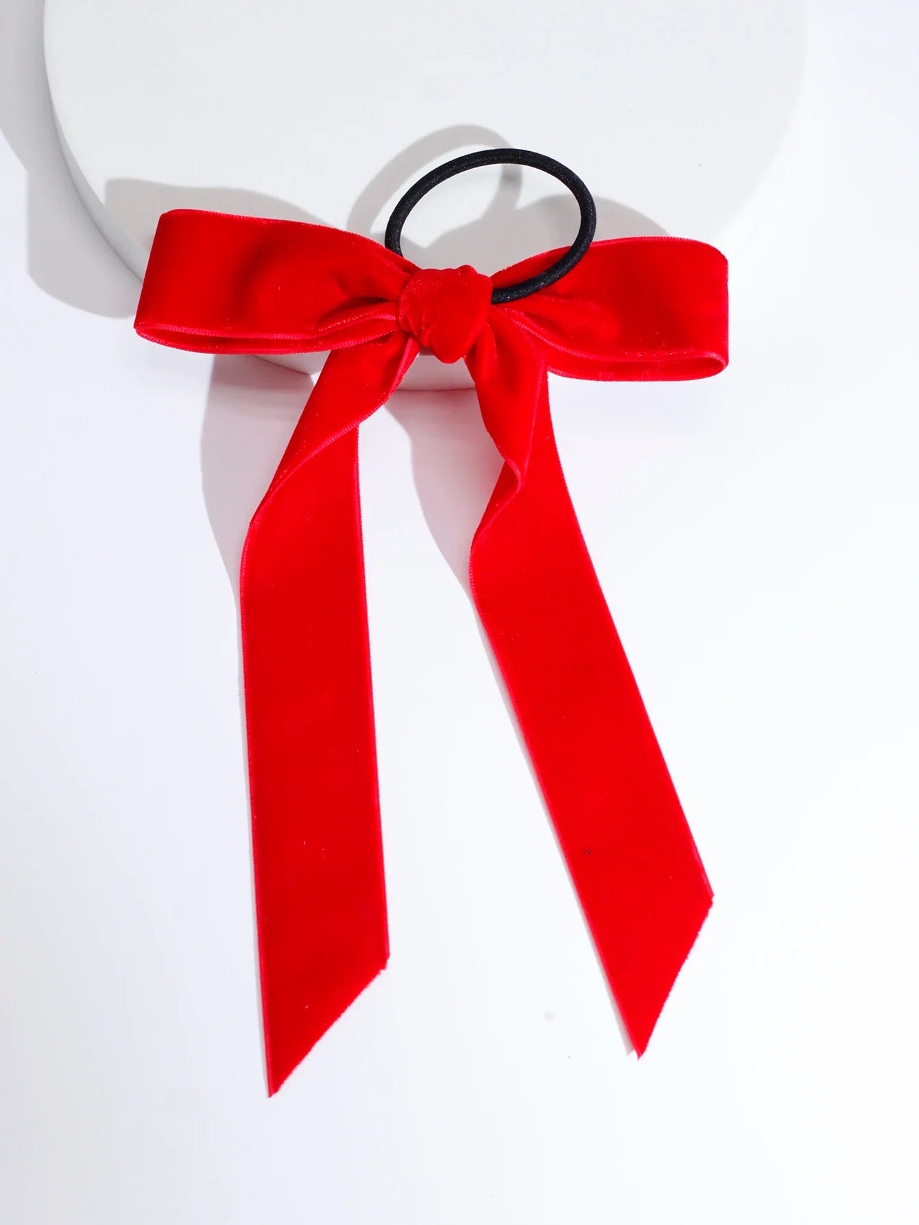 Velvet Bow Knot Ribbon Elastic Christmas Hair Accessory